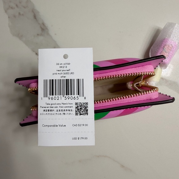 Kate Spade Pink and Green Striped Wallet - Picture 10 of 10